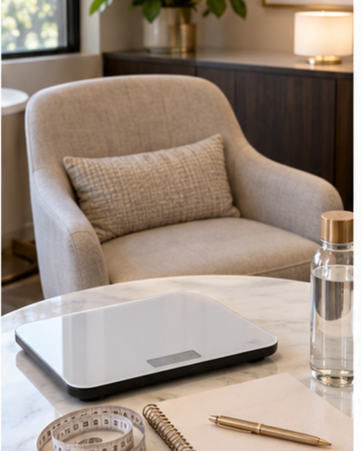 Face-free medical weight management consultation with a clinician and patient
